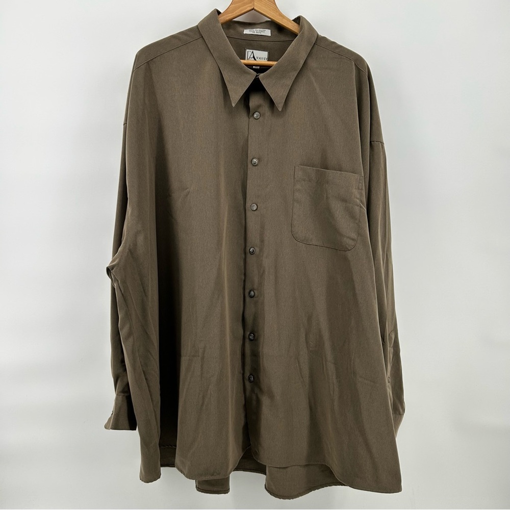 VTG Paulo Avanti Mocha Casual Long Sleeve Shirt Mens Sz 4X‎ Big Made in Korea
